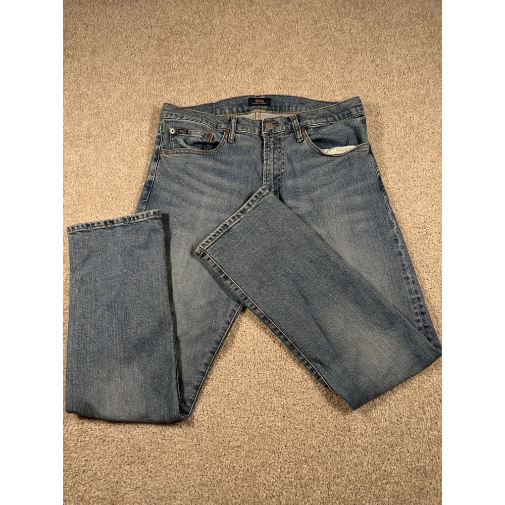 Polo Ralph Lauren VARICK Slim Straight Light Wash Denim Jeans Men's 33 X 32